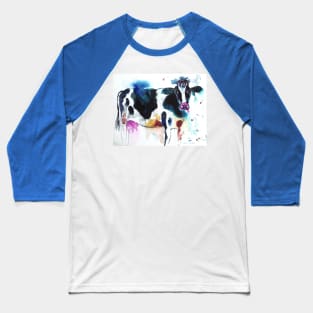 Beautiful Black and White Cow Baseball T-Shirt